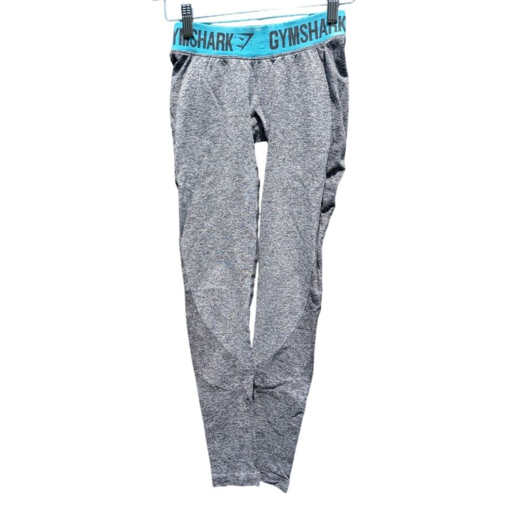 Gymshark leggings grey gray teal waist XS Gym Yoga workout athletic cycling